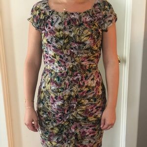 Multicolor Silk Feather Dress